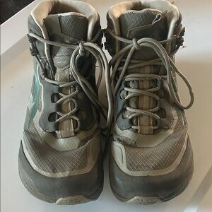 Altra Lone Peak High Top Gray and blue Hiking/Trail Running Sneakers